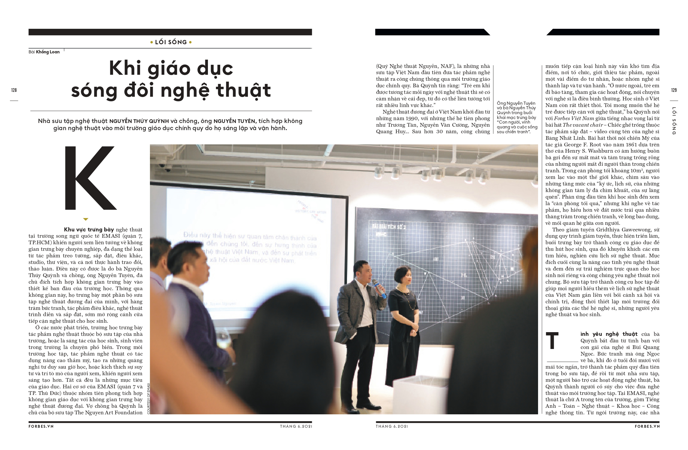 “Khi giáo dục sóng đôi nghệ thuật” by Forbes Vietnam